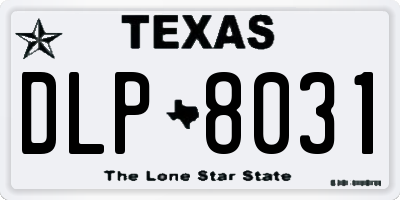 TX license plate DLP8031