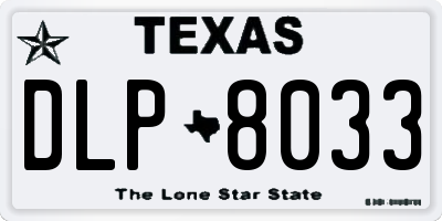 TX license plate DLP8033