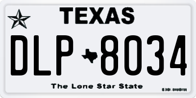TX license plate DLP8034