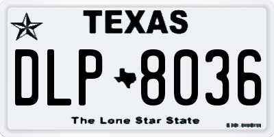 TX license plate DLP8036