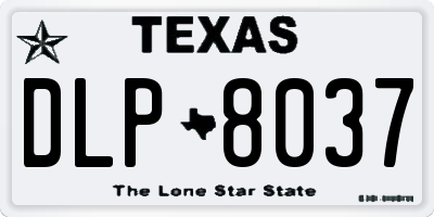 TX license plate DLP8037