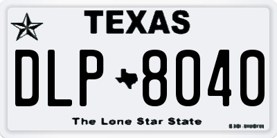 TX license plate DLP8040