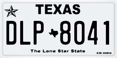 TX license plate DLP8041