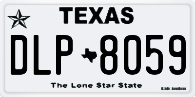 TX license plate DLP8059