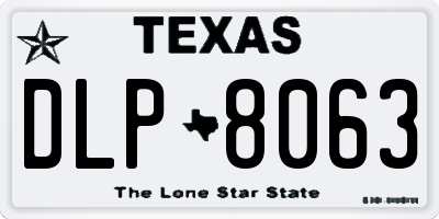 TX license plate DLP8063