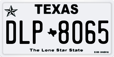 TX license plate DLP8065