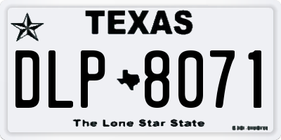TX license plate DLP8071