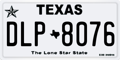 TX license plate DLP8076