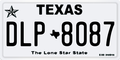 TX license plate DLP8087