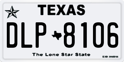 TX license plate DLP8106