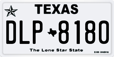 TX license plate DLP8180