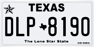 TX license plate DLP8190