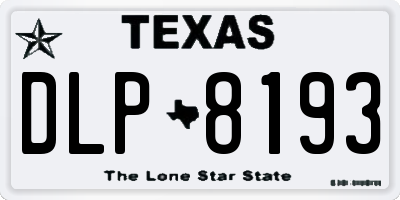 TX license plate DLP8193