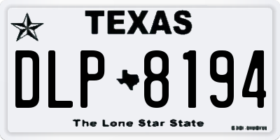 TX license plate DLP8194