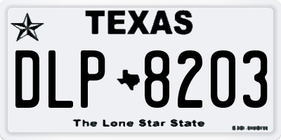 TX license plate DLP8203
