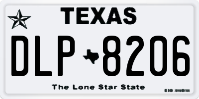 TX license plate DLP8206