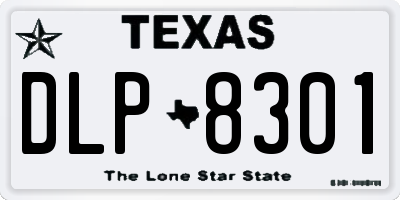 TX license plate DLP8301