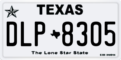 TX license plate DLP8305