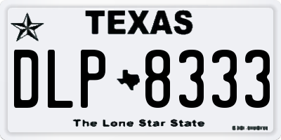 TX license plate DLP8333