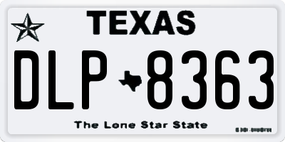 TX license plate DLP8363