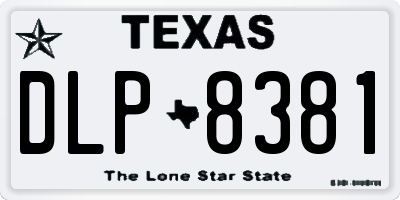 TX license plate DLP8381
