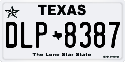 TX license plate DLP8387