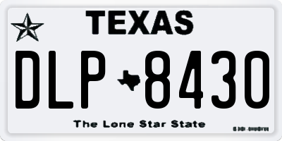 TX license plate DLP8430
