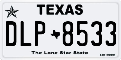 TX license plate DLP8533
