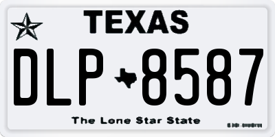 TX license plate DLP8587