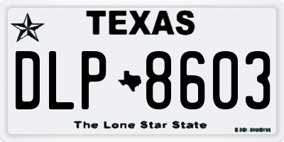 TX license plate DLP8603