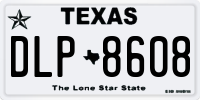 TX license plate DLP8608