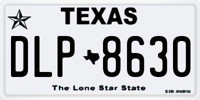 TX license plate DLP8630
