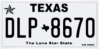 TX license plate DLP8670