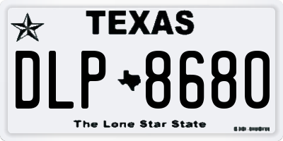 TX license plate DLP8680