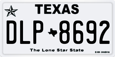 TX license plate DLP8692