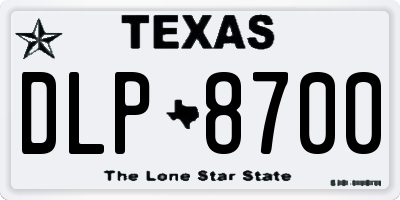 TX license plate DLP8700