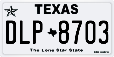 TX license plate DLP8703