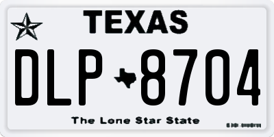 TX license plate DLP8704