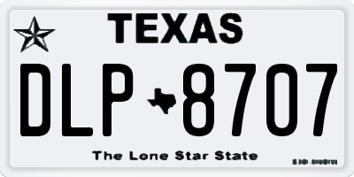 TX license plate DLP8707