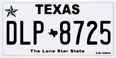 TX license plate DLP8725