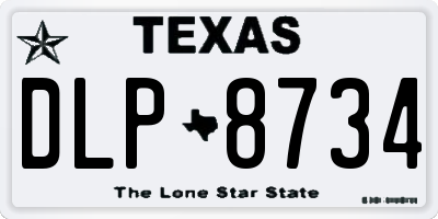 TX license plate DLP8734