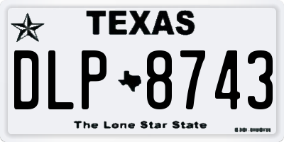 TX license plate DLP8743