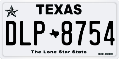 TX license plate DLP8754