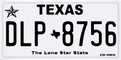 TX license plate DLP8756