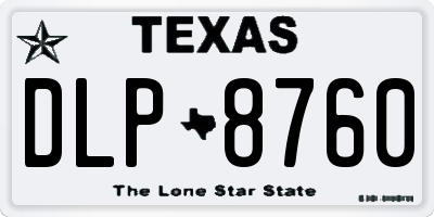 TX license plate DLP8760