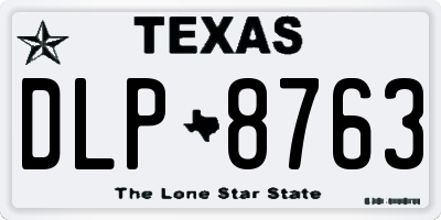 TX license plate DLP8763