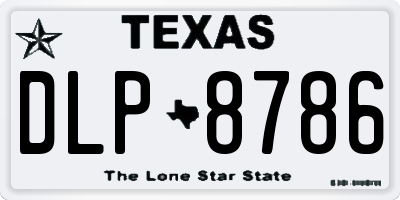 TX license plate DLP8786