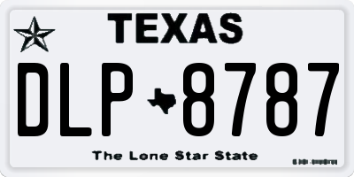 TX license plate DLP8787