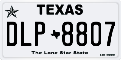 TX license plate DLP8807