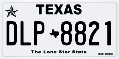 TX license plate DLP8821